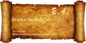 Ruska András névjegykártya